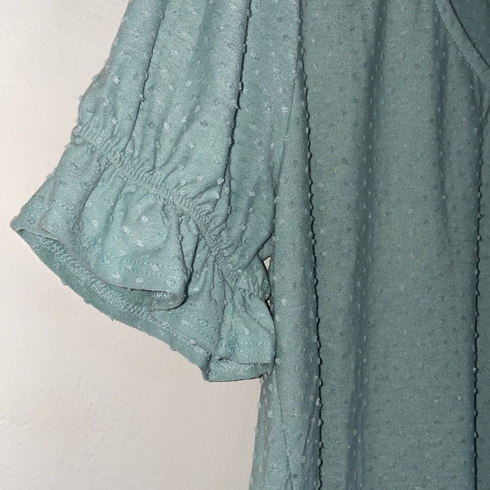 Polka Dot Ruffle V-Neck - Picture 4 of 6